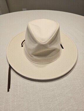 Henschel Hats Mesh Vented Cotton Hat Size Large Fishing Safari Cream Packable